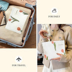 STARDW Aesthetic Floral Makeup Bag Cute Small Cosmetic Bags for Women Girls, Travel Toiletry Bag Large Capacity Zipper Makeup Pouch, Purse Organizer Pouches (Tulip White)