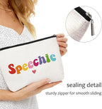 Blue Leaves Speech Therapy Gifts, Speech Language Pathologist Gifts, Speech Therapist Gift for Women, Thank You Gift, Therapist Cosmetic Bag, Speechie Makeup Bag