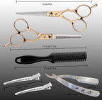 Hair Scissors Blending Shears Set, Fcysy 11 Pcs Professional Haircutting Thinning Shears Barber Kit, Salon Haircut Layering Scissors for Cutting Hair for Men Women Dogs