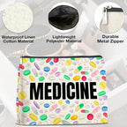 Medicine Cosmetic Bag Gifts for Women Friends Doctor Nurse Healthcare Professionals Colorful Medical Makeup Bag Zipper Pouch