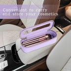 Pinkmik Travel Clear Makeup Bag with Brush Case TSA Approved Toiletry Bag Waterproof Cosmetic Organizer with Zipper Car Essential for Women (X/Purple, M+SLIM)