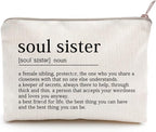 Soul Sister Makeup Case Gifts for Sister Cosmetic Bag Best Friend Toiletry Bag Gift Motivation Quotes Sister Birthday Gift (Soul Sister)