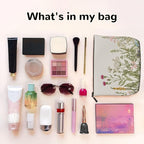 MOLAIGIN Vintage Color Plants Herbs Floral Cosmetic Bag For Women, Travel Makeup Bag, Toiletry Zipper Bag, Large Capacity Aesthetic Cases