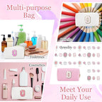Glitter Initial Letter Makeup Bag, Small Personalized Sequins Letters PU Leather Cosmetic Bag Portable Waterproof Makeup Zipper Pouch, Shine Handbag Organizer Travel Bag Gifts for Women&Girls(White-O)