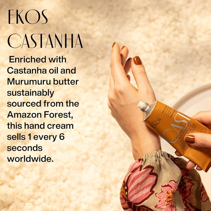 Natura Ekos Brazil Nut (Castanha) Hand Cream Duo – Brazil Nut Hydration Set | 24-Hour Moisture, Vegan Skin Care - 2.6oz + 1.41oz