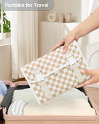 Relavel Hanging Toiletry Bag for Women, Hanging Makeup Organizer with Travel Size Toiletries, Portable Bathroom Travel Bag with Hook for Shaving Kit, Shampoo, Conditioner for Trip - Plaid