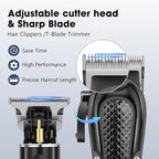 HIENA PRO Professional Hair Clippers and Trimmers Kit, Cordless Rechargeable Clippers with LED Display, Haircut Clipper Set for Barbers, Gifts for Men
