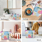 Makeup Bag Seahorse Makeup Bags For Purse Pouch, Sea Animal Coral Reef Seashell Seahorses Travel Toiletry Bag Cosmetic Bag Makeup Bags Flax Makeup Organizer Bag Pencil Pouch For Man Woman
