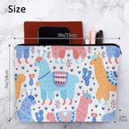 Makeup Bag For Purse Llama, Cartoon Llama Alpaca Cactus Cosmetic Bags For Women With Zipper Travel Toiletry Pouch Makeup Bags Makeup Organizers Purse For Toiletries Cosmetics