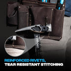 Ox Pro Drywall Tool Belt - 22-Pocket Leather Tool Belt Pouches - Made of Oil-Tanned Leather with Double-Stitching and Steel Rivets - OX-P263804