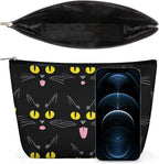 Travel Cosmetic Bag, Large Makeup Case, Toiletry Bag, Personality Fashion Zipper Cosmetic Case Cool Funny Black Cats