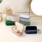 TAIMY Mini Jewelry Travel Case, Velvet Small Travel Jewelry Box, Portable Jewelry Travel Organizer Box for Rings Earrings Necklaces, Gifts for Women Girls(Pink Lavender)