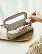 Popvibe Clear Makeup Bag Travel Cosmetic Case Transparent Toiletry Bag with Zipper, Portable Make Up Organizer Traveling Compact Car Bag for Essentials