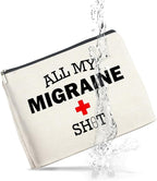 Medicine Cosmetic Bag Headache Migraine Awareness Gifts, All My Migraine Bag Zipper Makeup Pouch