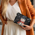 COEQINE Christmas Snowman Purse Pouches For Purse Organization Travel Makeup Bag for Women Leather Waterproof Small Cosmetic Bag For Purses for Womens Travel Essential Bags for Toiletries