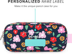 mibasies Girls Pencil Case for Kids, Multi-Slot Pencil Pouch, Pulan Flower