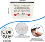 Thank You Gifts for Women Appreciation Gift Makeup Bag Thank You Gift for Employee Volunteer Nurse Teacher Coworker Friend Inspirational Encouragement Gifts Thanksgiving Cosmetic Bag Toiletry Pouch
