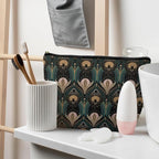 Witch Bags: Cosmetic Toiletry Bag - Vintage 1920s Gothic Bats and Flowers Aesthetic, Great for Women's Gothic Gifts or Halloween Gifts