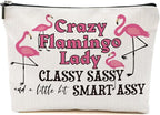 Flamingo Gifts, Flamingo Makeup Bag, Flamingo Bird Animal Lover Gifts for Women Mom, Flamingo Stuff Summer Cosmetic Bag, Flamingo Themed Gifts Funny Toiletry Bag Graduation Birthday Gifts