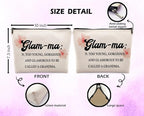 Glamma Definition Makeup Cosmetic Bag, Inspirational Grandma Makeup Travel Bag, Grandma Appreciation Cosmetic Bag Gifts For Grandma Grandmother Birthday Mother's Day from Granddaughter Grandson
