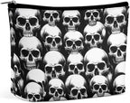 Women's Makeup Case, Large Zipper Cosmetic Case, Toiletry Bag, Travel Cosmetic Toiletry Bag Cool Funny Goth Skulls