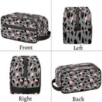 Grey Leopard Cheetah Print Travel Toiletry Bag for Women Men Lightweight Cosmetic Makeup Bag Organizer Waterproof Shaving Bag Dopp Kit with Large Capacity for Toiletries and Shaving Accessories