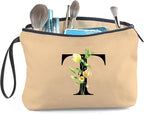 Women Birthday Unique Bride to be Bridal Shower Initial Gifts for Mom Sister Friend Her Teacher Aunt Makeup Cosmetic Bag with Mirror Mothers Day Christmas Graduation T