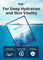 SNP 1000mg Bird's Nest + Hyaluronic Acid Ampoule Sheet Mask | Hyaluronic Acid Sheet Mask | Maximum Hydration and Protection for All Dry Skin Types | Korean Skincare Facial Mask | 10 Sheets