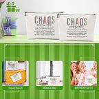 2pcs Chaos Coordinator Makeup Bag Chaos Coordinator Gifts for Women Cosmetic Bag, Thank You Gifts for Women Her Moms Manager Colleagues Retirement Boss Gift, Makeup Pouch Zipper Bags