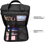 SUNRISING Travel Toiletry Bag Makeup Bag for Women, Large Water-Resistant Travel Cosmetic Make Up Bag with Handle，Travel Toiletry Bags for Compartments Accessories Essentials-Black