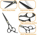 Hair Cutting Scissors Kit,11 Pcs Professional Haircut Scissors Kit with Cutting Scissors,Thinning Scissors, Comb, Cape, Clips,for Barber Shop, Salon, Home