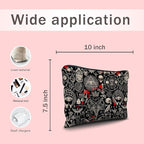 Nogrit Gothic Black Makeup Bag - Retro Black Small Cosmetic Makeup Bag for Purse, Gothic Gifts for Women