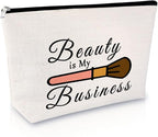Sfodiary Beauty Themed Makeup Bag Funny Cosmetologist Graduation Gifts for Women Makeup Artist Enthusiasts Lovers Travel Cosmetic Pouch
