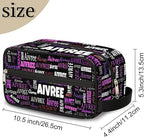 Personalized Makeup Bag with Name, Travel Cosmetic Bag for Women, Friends, Mother's Day, Bridesmaid, Bride, Wedding, Graduation, Black Background