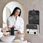 Travel Toiletry Bag for Women & Men Sport Baseball Red Hanging Cosmetic Organizer Portable Waterproof Makeup Case Make Up Bag with Compartments Travel Essentials for Bathroom Shower