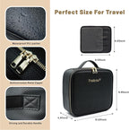Travel Makeup Bag with LED Mirror – 3 Brightness Modes, Portable Lighted Makeup Case with Adjustable Dividers, Cosmetic Organizer Gift for Women (Black)