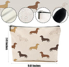 Dachshund Gifts Makeup Bag Sausage Dog Cosmetic Bag Weiner Dog Gifts for Women Girls Friend Dog Lovers Niece Daughter Travel Organizer Zipper Pouch Graduation Birthday Friendship Gifts