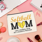 Softball Gifts Makeup Bag for Women, Christmas Birthday Gifts for Softball Lovers Team Players Coach Mother Girl Cosmetic Bag Travel Toiletry Pouch for Purse