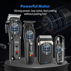 HIENA PRO Hair Clippers for Men Professional, Cordless Barber Clipper & T-Blade Beard/Hair Trimmer Set, Electric Razor Foil Shaver Nose Trimmer Barber Kit, Men's Hair Cutting Kit (212 Set)