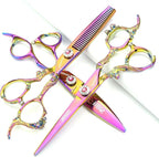 5.5/6 /7 Inch Purple Dragon Knight Professional Japanese Hair Scissors Barber Scissors Set (6 inch 3pc)