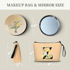 Happy Birthday Friendship Bridesmaid Team Gifts for Employees Women Mom Girl Daughter Teenage Personalized Make up Cosmetic Bag Travel with Mirror Mothers Day Christmas Graduation Z