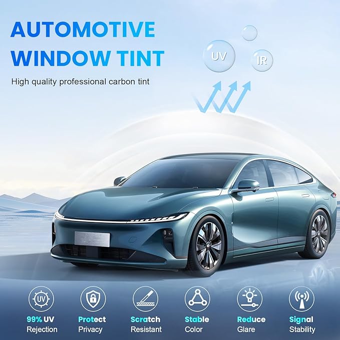 Car Window Tint 20% VLT - 20" in x 10' Ft Nano Carbon Window Tint Privacy Film for Car, Heat & UV Blocking, Glare Reduction and Scratch Resistant Automotive Tinting Roll