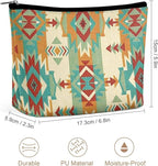 Tribal Aztec Native American African Ethnic Symbols Art Toiletry Bag Holder Portable Gift for Girls Women Large Capacity Travel Makeup Train Case for Cosmetics Digital Accessories Fashion Travel Bag