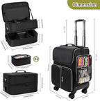 OCHEAL Hairstylist Traveling Case with a Large Makeup Travel Case for Hairstylist, Hairdresser Bag with Detachable Pouch,360° Rotatable Wheelsfor Hairdressing Tool Organizer