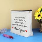 Thank You Gift for Women Makeup Bag Inspirational Appreciation Gift for Employee Volunteer Social Worker Nurse Teacher Friends Thanksgiving Graduation Birthday Gifts Cosmetic Bag Travel Pouch