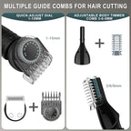 Beard Trimmer for Men Professional Mens Beard Grooming Kit T-Blade Trimmer Electric Shaver Razor Nose Body Trimmer Hair Cutting Kit Cordless 7 in 1 Black