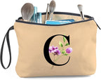 Birthday Thank You Appreciation Monogrammed Gifts for Mom Aunt Teacher Sister Friend Coworkers Bride Bridesmaid Makeup Cosmetic Bag with Mirror Mothers Day Christmas Graduation C