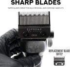 Supreme Trimmer Recharge Clipper - Professional Hair Clipper with 2 Removable Batteries, Brushless Motor, Smart Charge Stand, USB-C Charge & DLC Blades Barbers | STC779