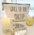 Stylish Makeup Bag Organizer | Perfect 100% Cotton Canvas Cosmetic Bag Ideal for Travel and for Cute Gifts