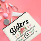 Sisters Gifts Makeup Bag, Gifts for Bestie Best Friend Sister Christmas Birthday, Sisters Cosmetic Bag Zipper Makeup Pouch